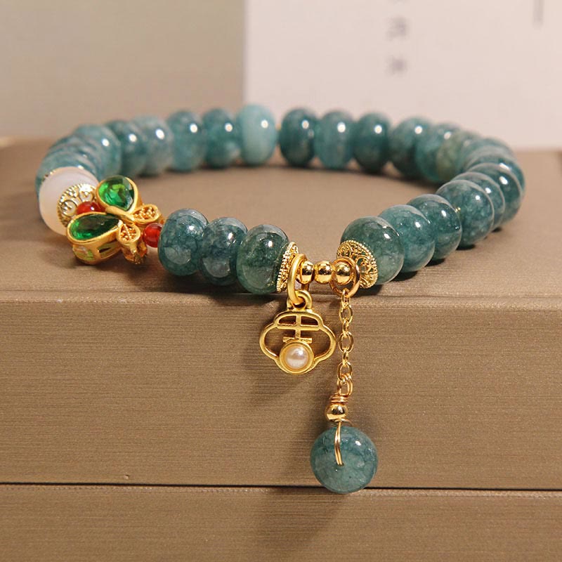 Bracelet Abondance de Perles d'Agate Blanche en Jade de 8 mm
