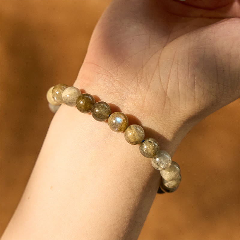 Bracelet de soutien et de guérison en labradorite de 8 mm pour l'équilibre émotionnel