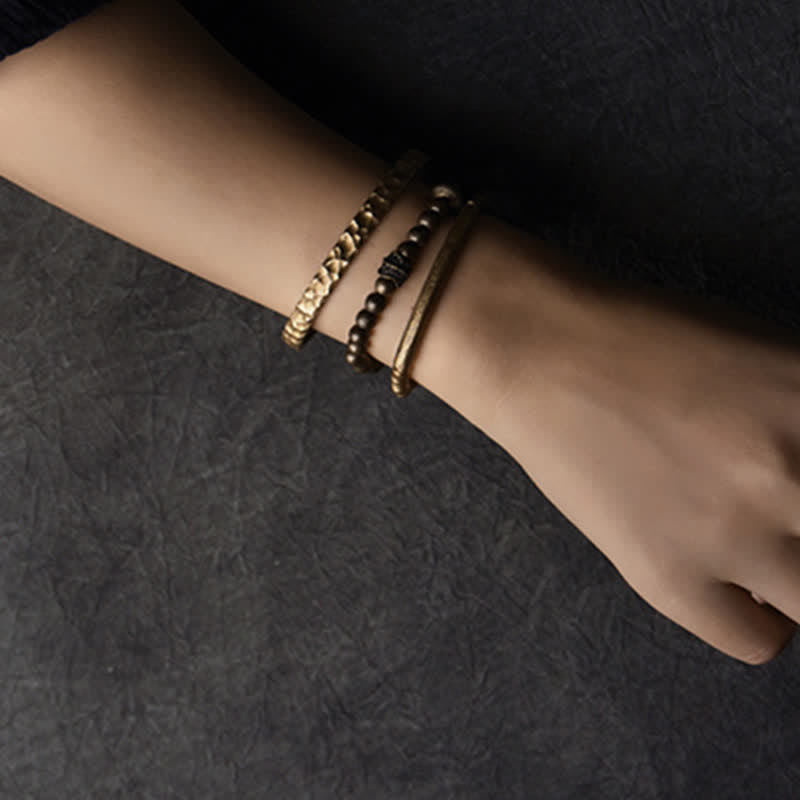 Bracelet d'équilibre spirituel en cuivre et pierre de lave de 8 mm
