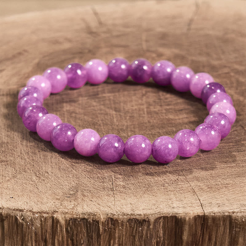 Bracelet de perles spirituelles en lépidolite de 8 mm pour la paix intérieure