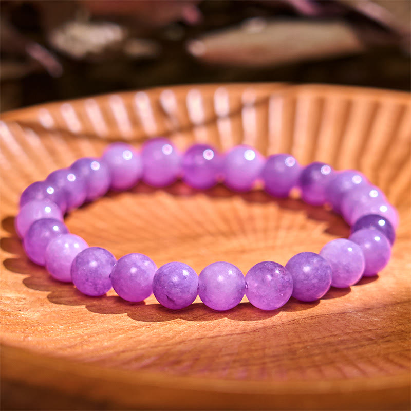 Bracelet de perles spirituelles en lépidolite de 8 mm pour la paix intérieure