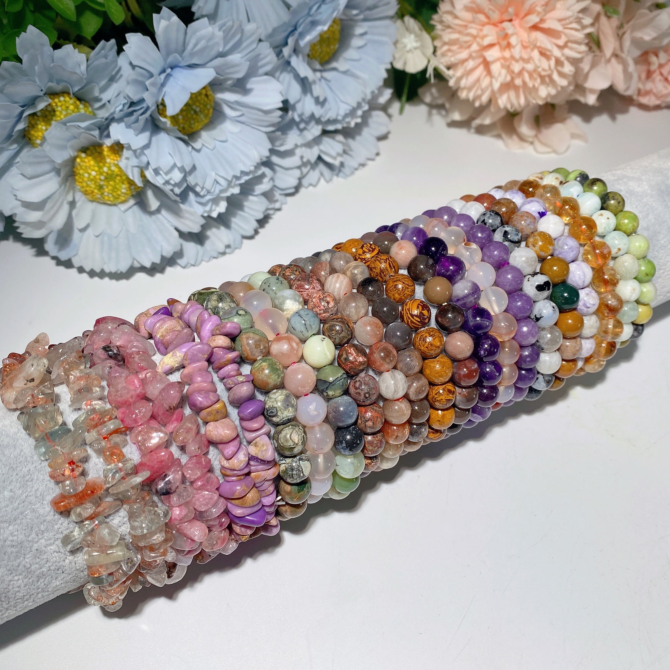 8mm Mixed Crystal Healing Bracelet for Spiritual Balance