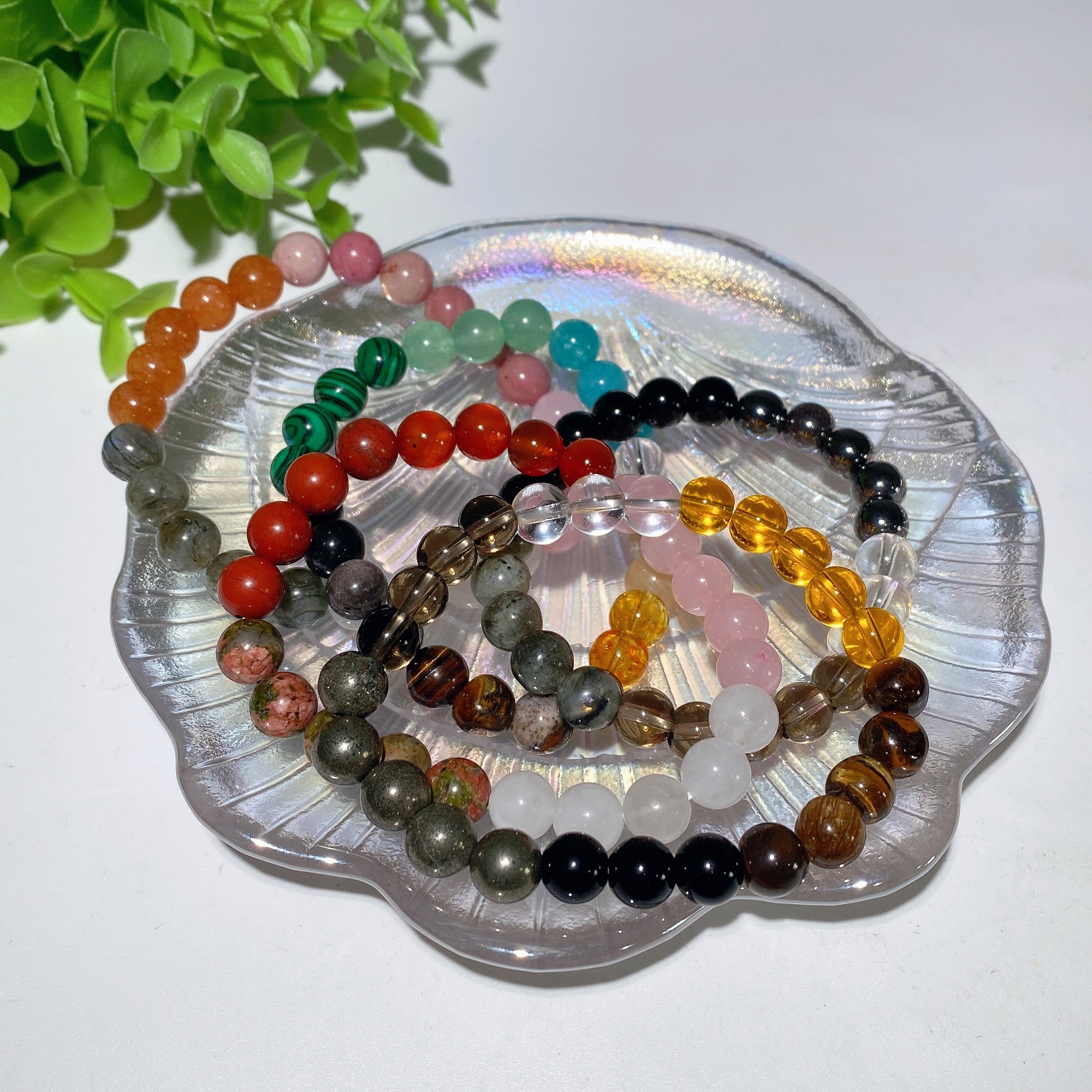 8mm Mixed Crystal Healing Bracelet for Spiritual Balance