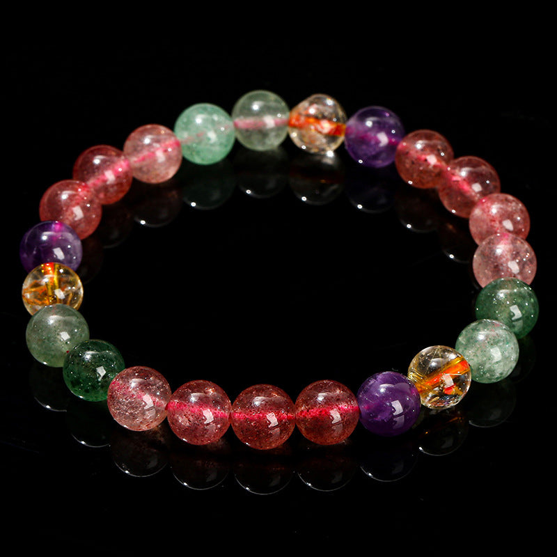 Bracelet Love en quartz fraise multicolore de 8 mm