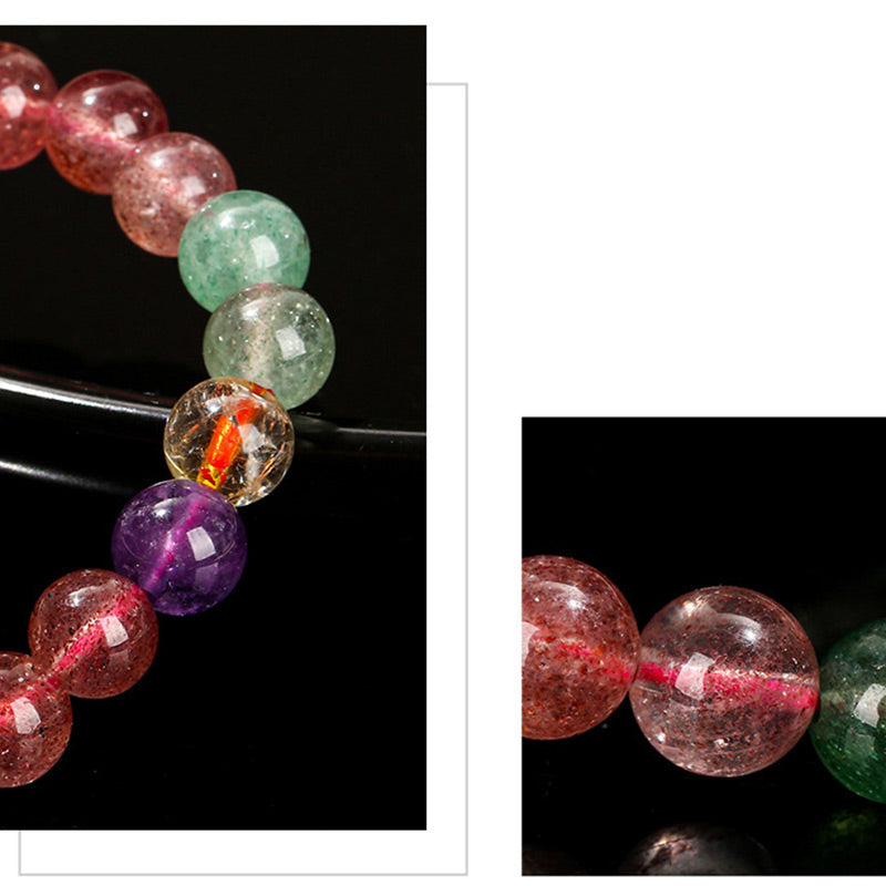 Bracelet Love en quartz fraise multicolore de 8 mm