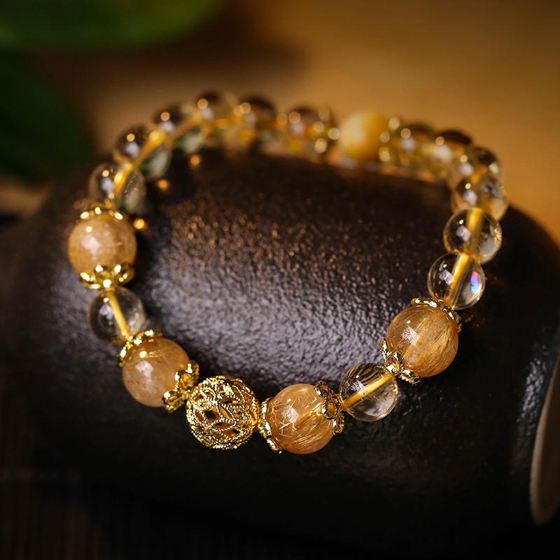 Bracelet de prospérité en citrine naturelle de 8 mm pour la protection