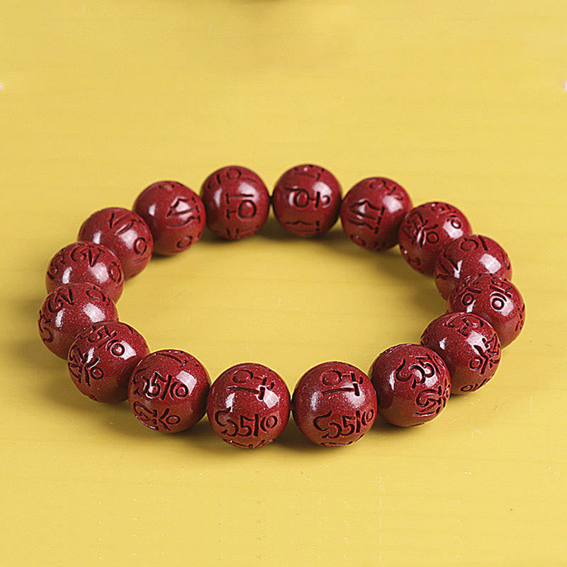 Bracelet de richesse en cinabre double Pixiu naturel de 8 mm
