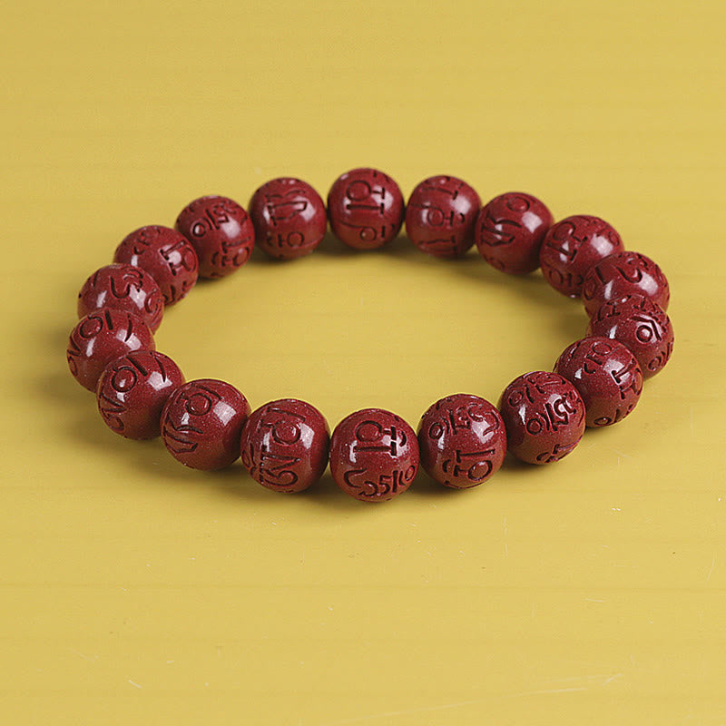 Bracelet de richesse en cinabre double Pixiu naturel de 8 mm