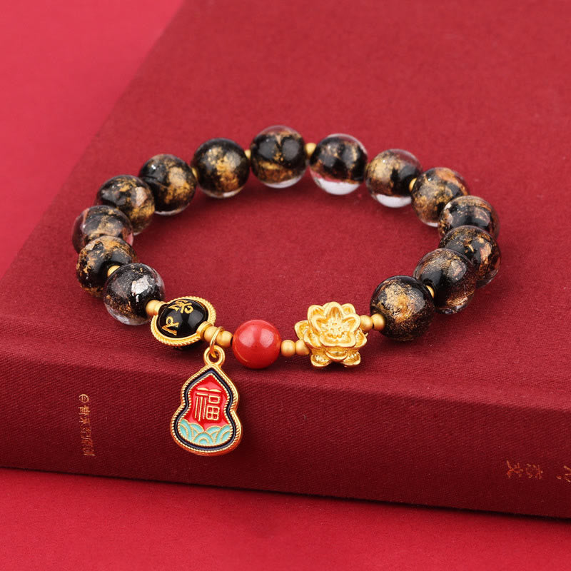 Bracelet Om Mani Padme Hum 8 mm | Charme en verre Liuli