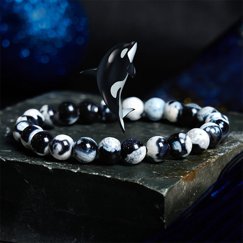 Bracelet de protection en agate orque de 8 mm pour soulager l'anxiété