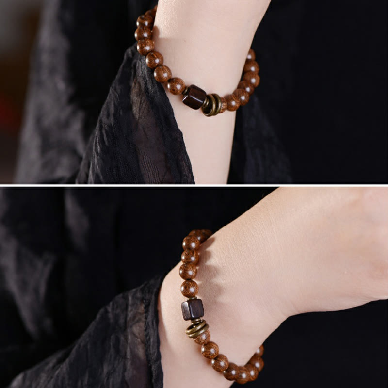 Bracelet spirituel en bois Phoebe Zhennan de 8 mm pour la protection