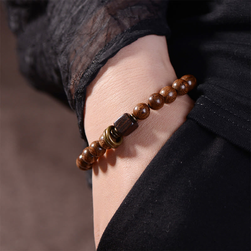 Bracelet spirituel en bois Phoebe Zhennan de 8 mm pour la protection