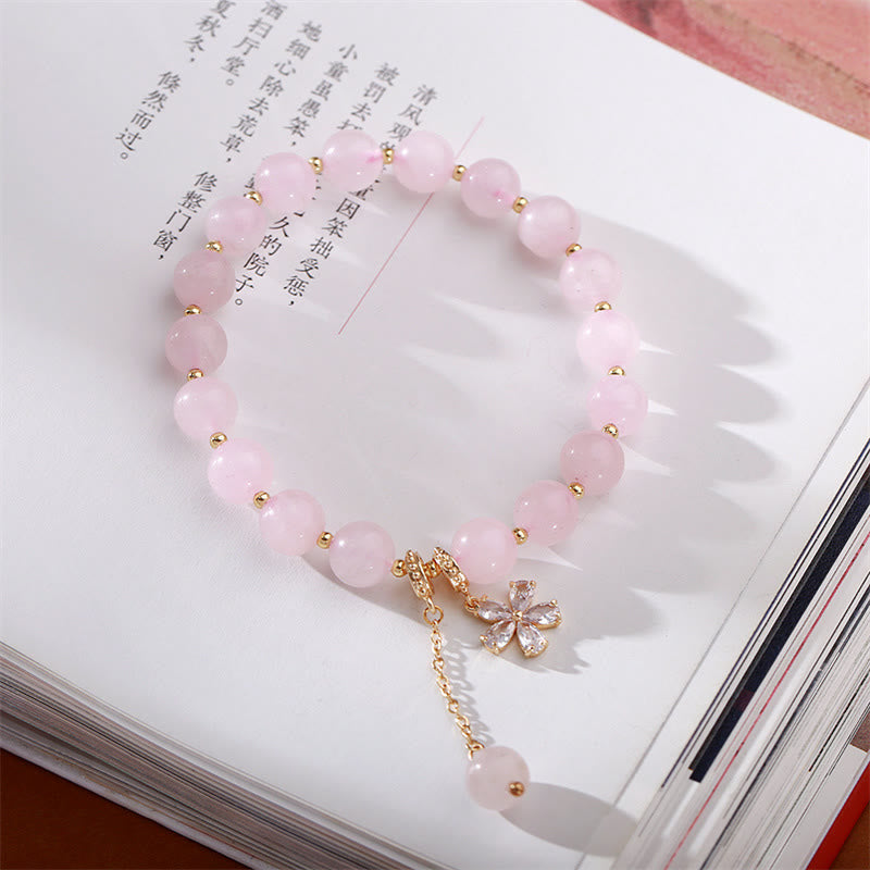 Bracelet d'amour en cristal rose de 8 mm pour l'acceptation de soi