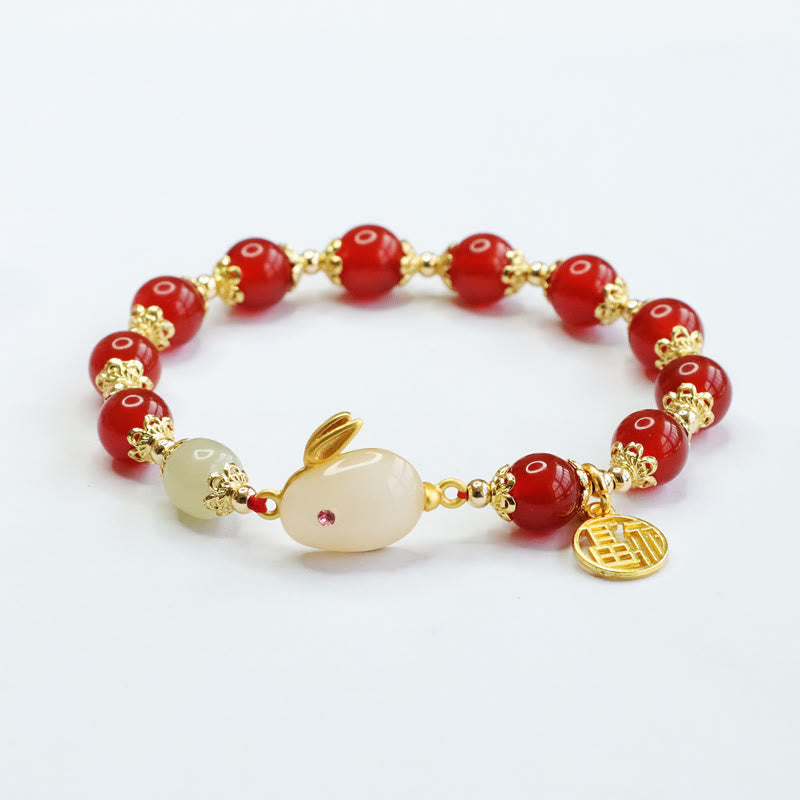 Bracelet de confiance en agate rouge Fu de 8 mm