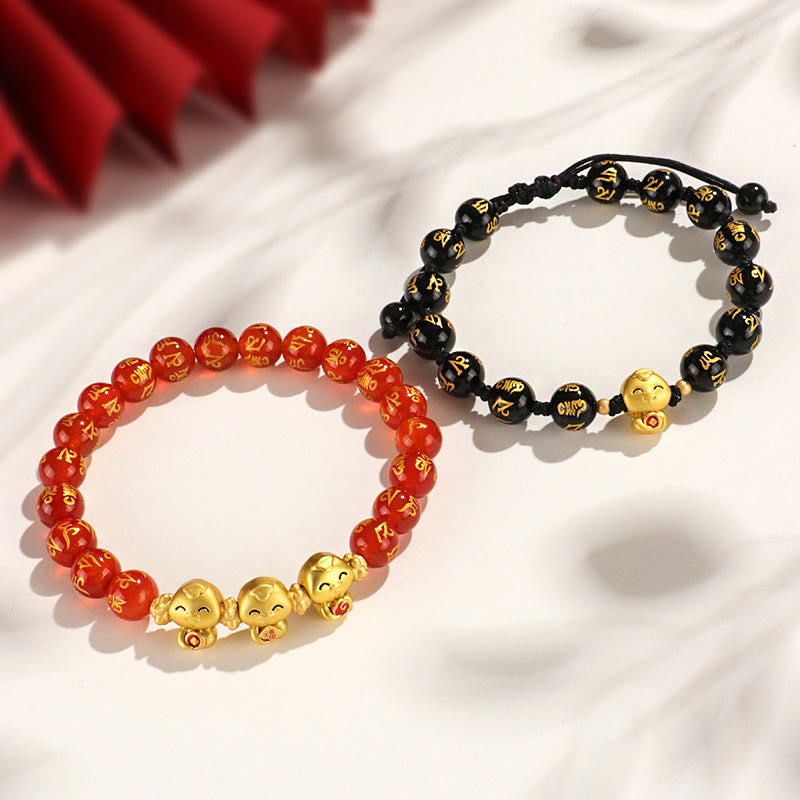 Bracelet serpent en agate rouge de 8 mm pour la croissance spirituelle