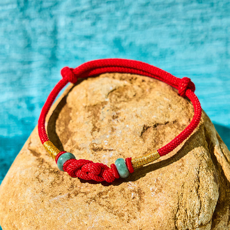 Bracelet porte-bonheur en jade rouge de 8 mm pour couples