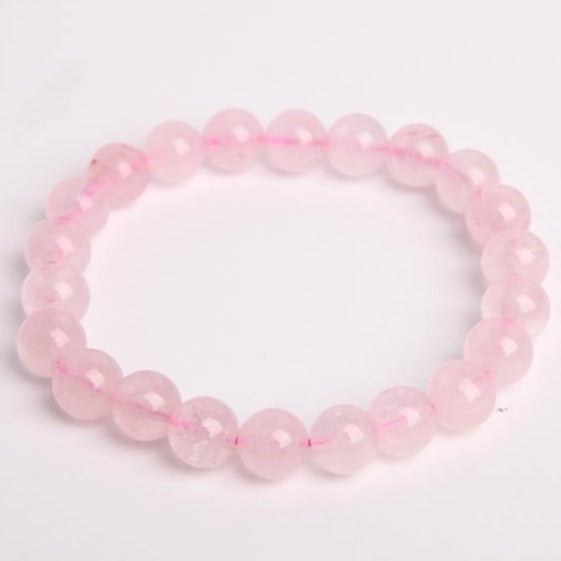 Bracelet en quartz rose de 8 mm pour la guérison émotionnelle