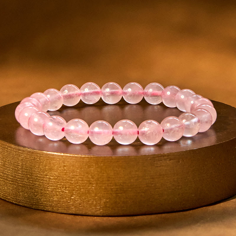 Bracelet de guérison en quartz rose de 8 mm pour l'équilibre émotionnel
