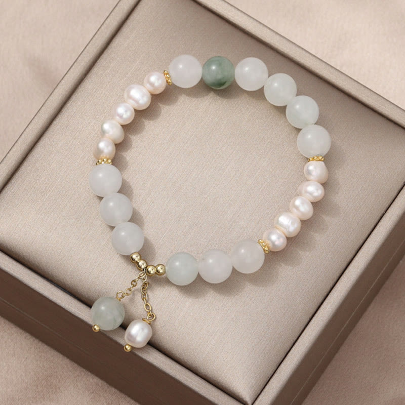 Bracelet d'abondance en jade et perles Tianshan de 8 mm
