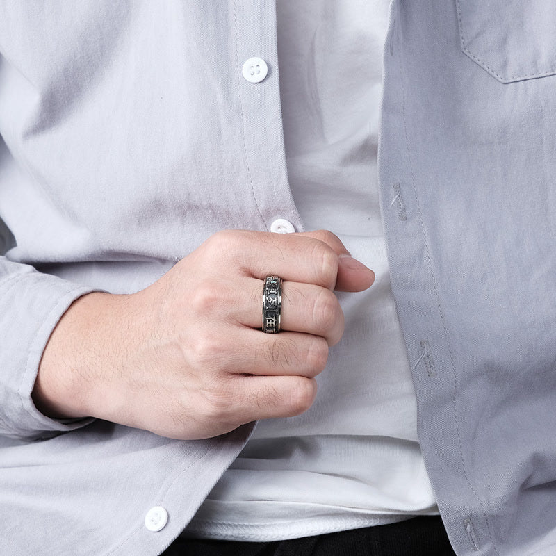 Bague spirituelle apaisante en acier titane de 8 mm pour le sommeil et l'équilibre