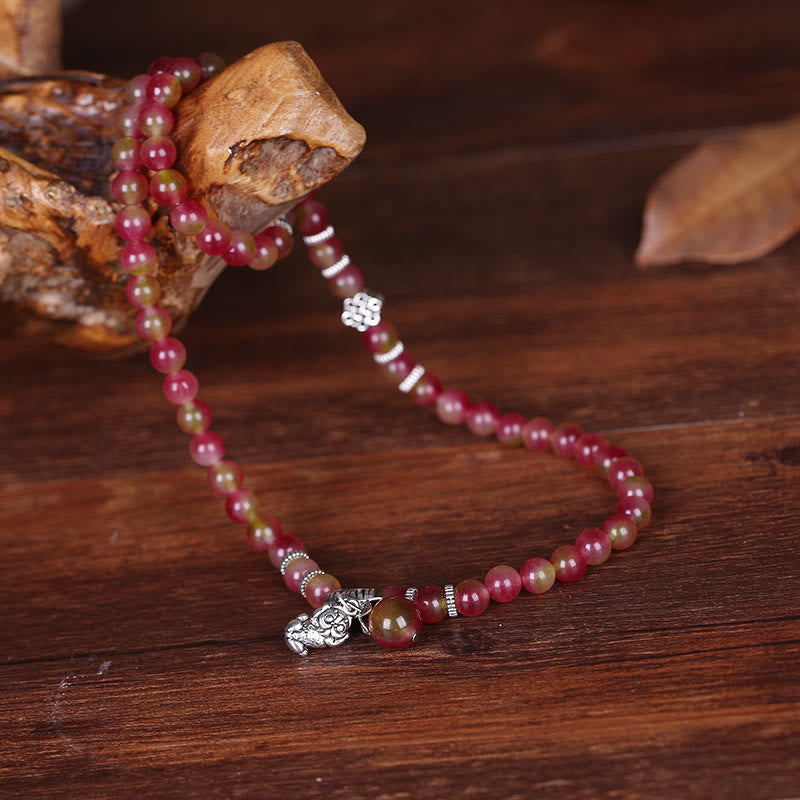 Bracelet de protection spirituelle en tourmaline pastèque de 8 mm