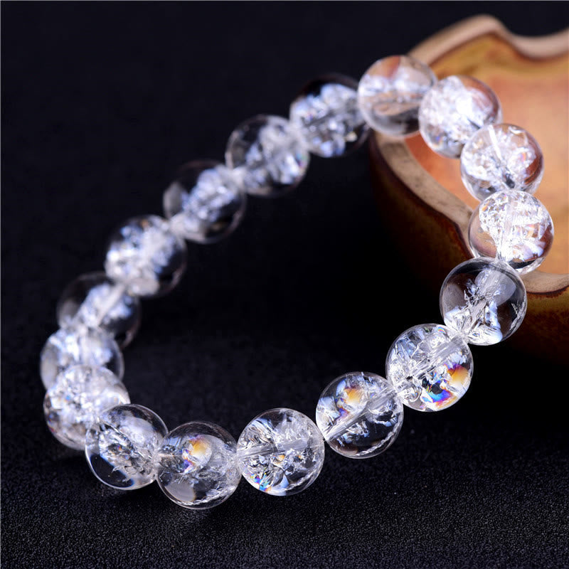 Bracelet de guérison et de protection en cristal blanc de 8 mm