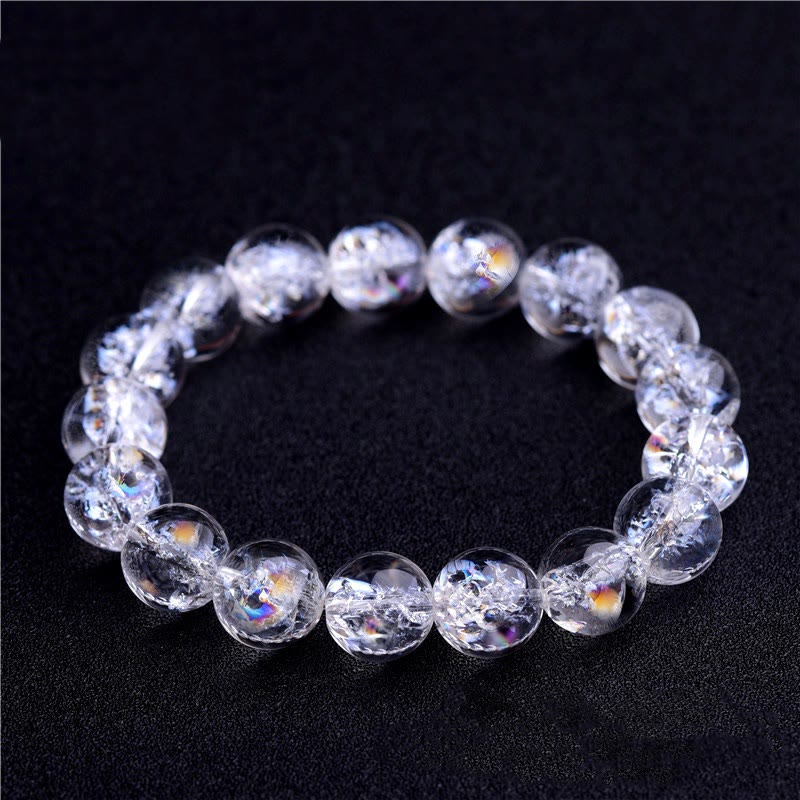 Bracelet de guérison et de protection en cristal blanc de 8 mm