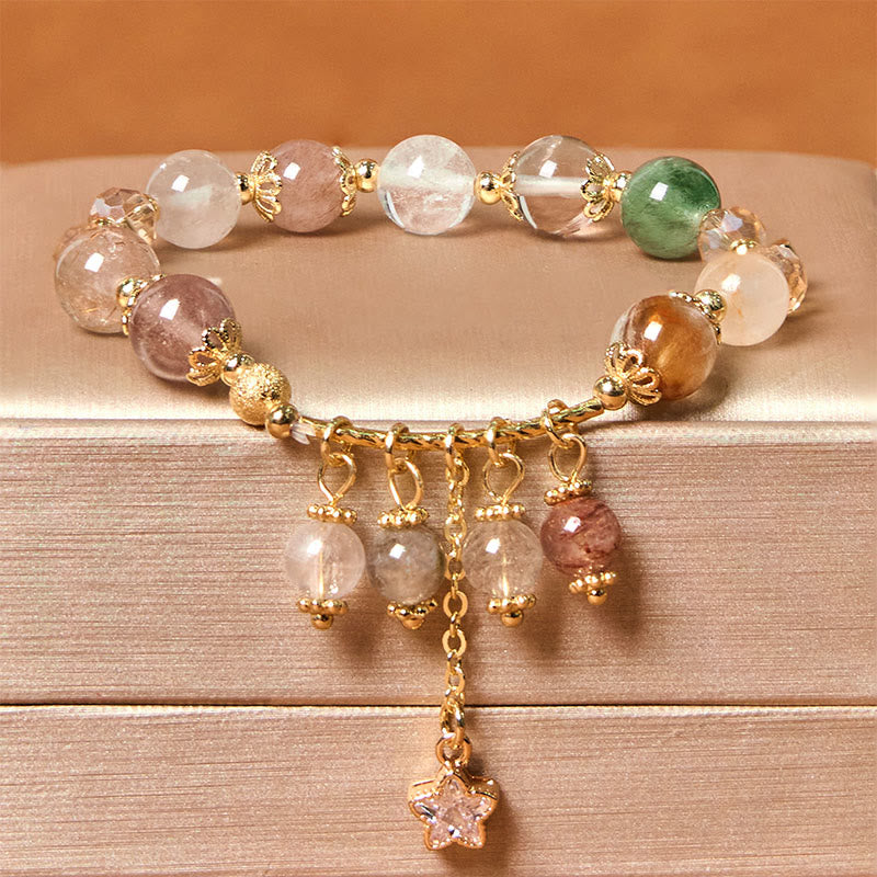 Bracelet de bon augure en quartz rutile jaune de 8 mm
