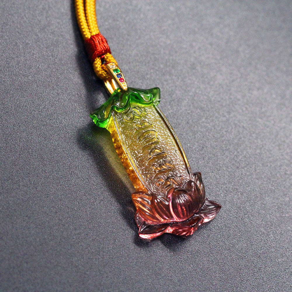 Collier Liuli Om Mani Padme Hum Lotus 45 cm unisexe