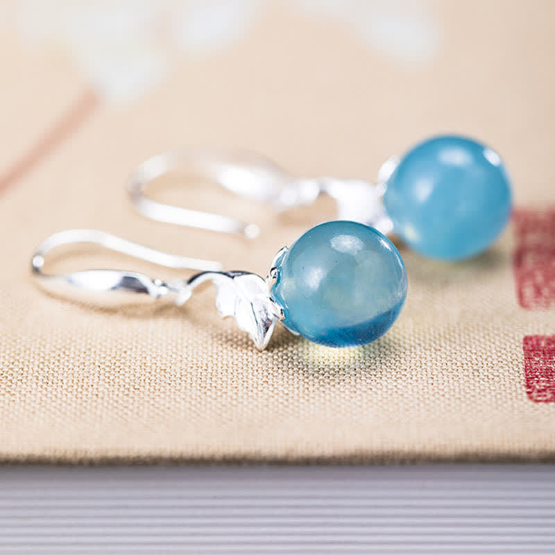 Collier et boucles d'oreilles en argent sterling 925 avec aigue-marine pour la guérison émotionnelle