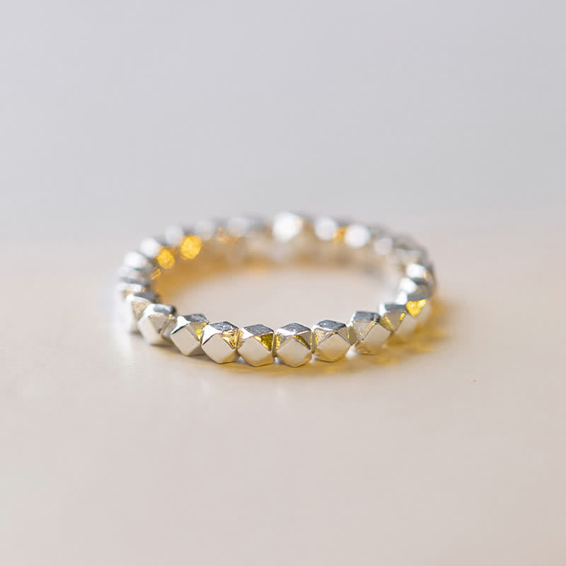 Bague de bénédiction en argent sterling 925 avec perles pour une protection spirituelle