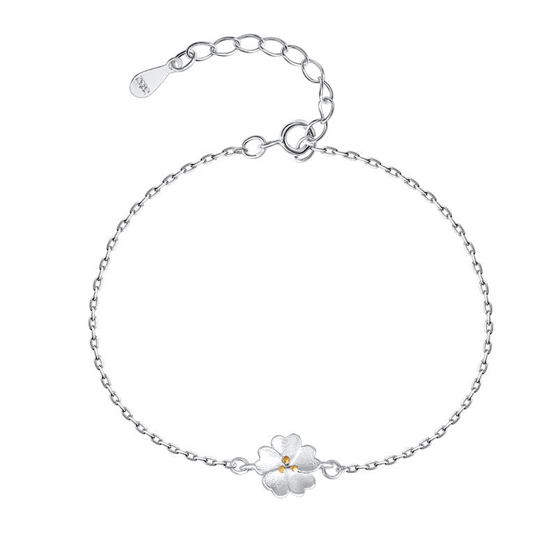 Bracelet spirituel en argent sterling 925 avec bénédiction en fleurs de cerisier
