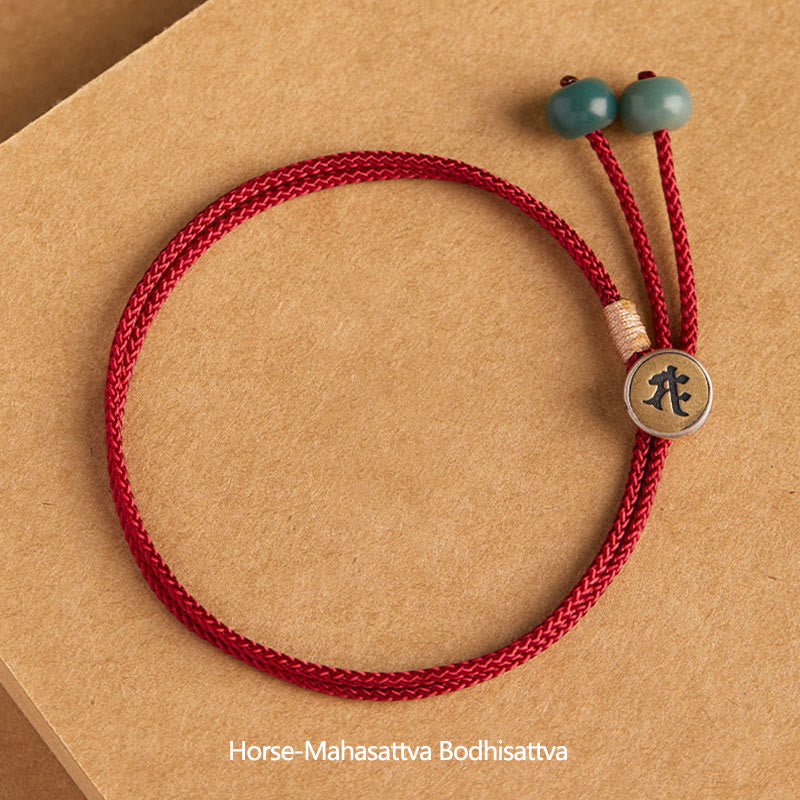 Bracelet de protection du zodiaque chinois en argent sterling 925, cordon rouge