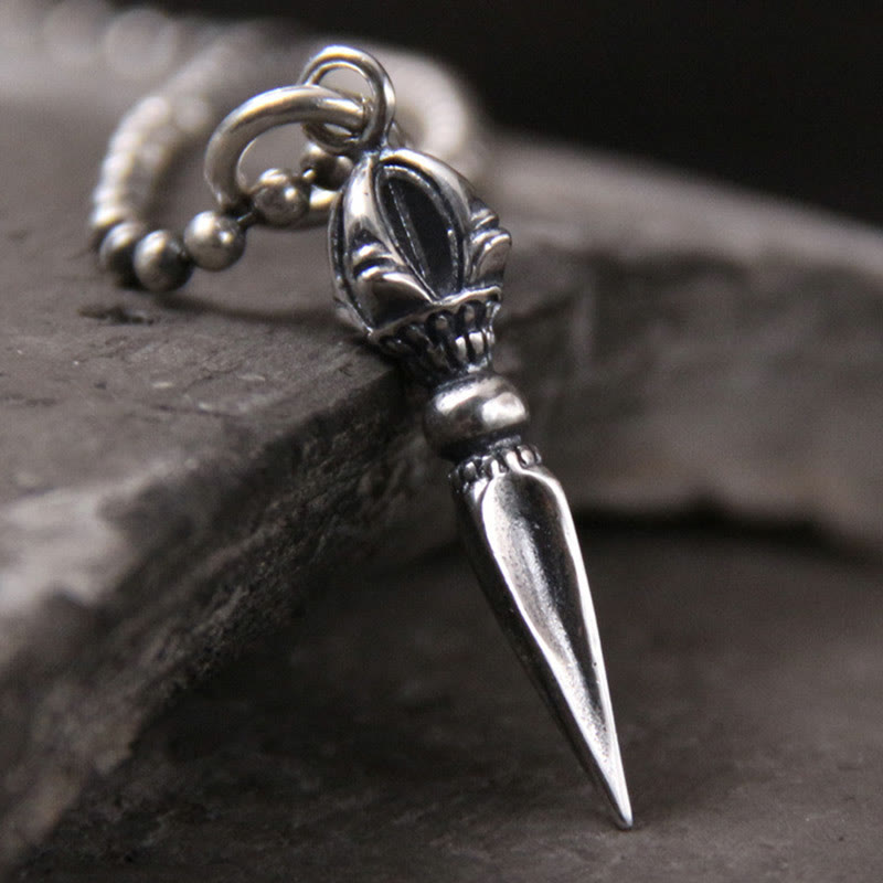 Collier de pouvoir spirituel Dorje Vajra en argent sterling 925
