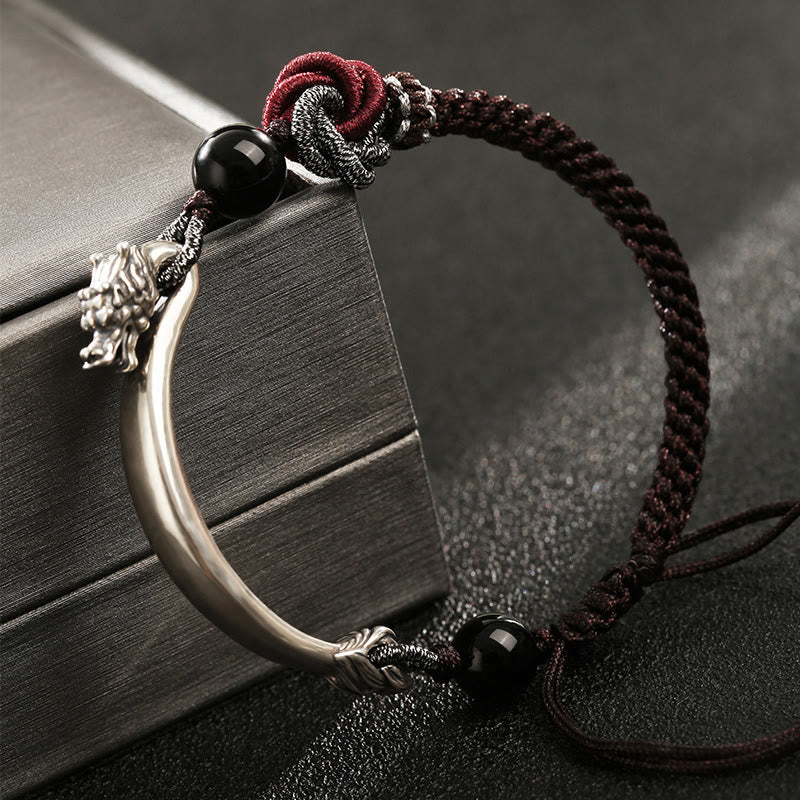 Bracelet dragon en argent sterling 925 avec symbole de succès propice