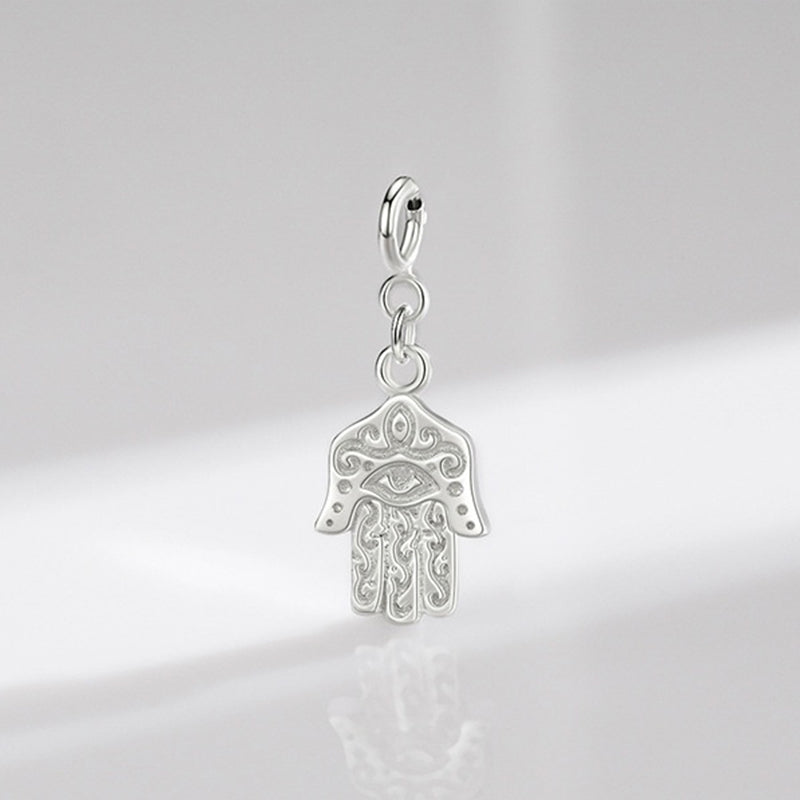Collier pendentif Hamsa en argent sterling 925 pour la protection contre le mauvais œil