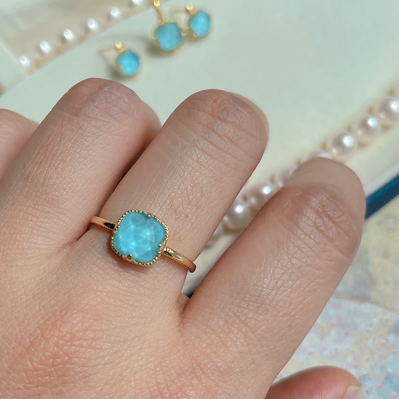 Parure de bijoux de protection en argent sterling 925 plaqué or avec turquoise