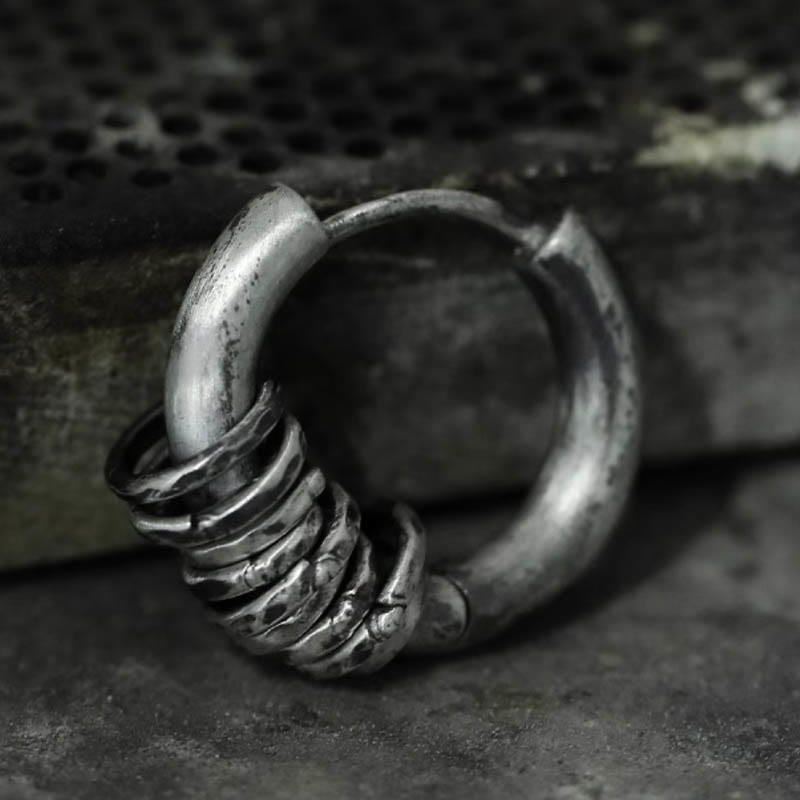 Boucles d'oreilles spirituelles de protection martelées à la main en argent sterling 925