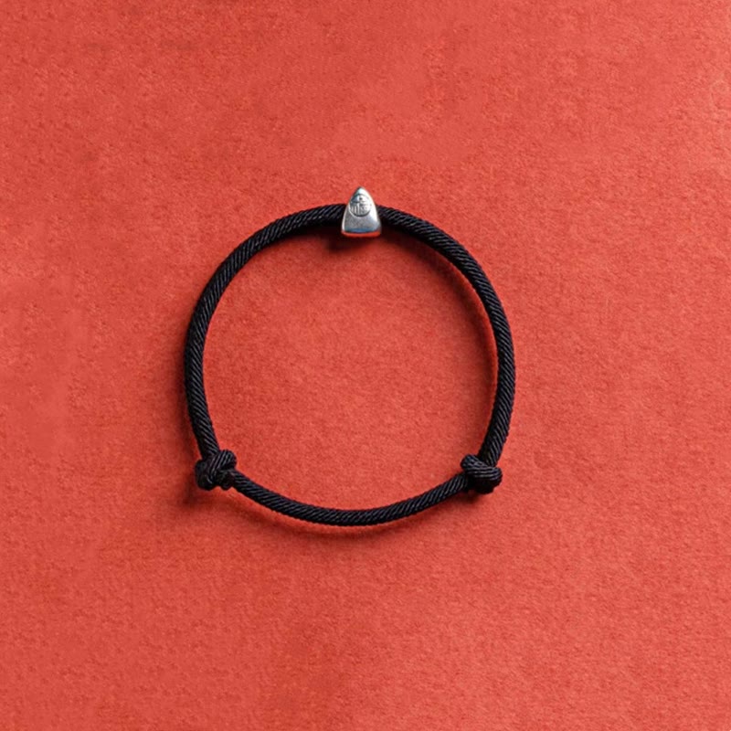 Bracelet de bénédiction en argent sterling 925 fait main avec le personnage Fu