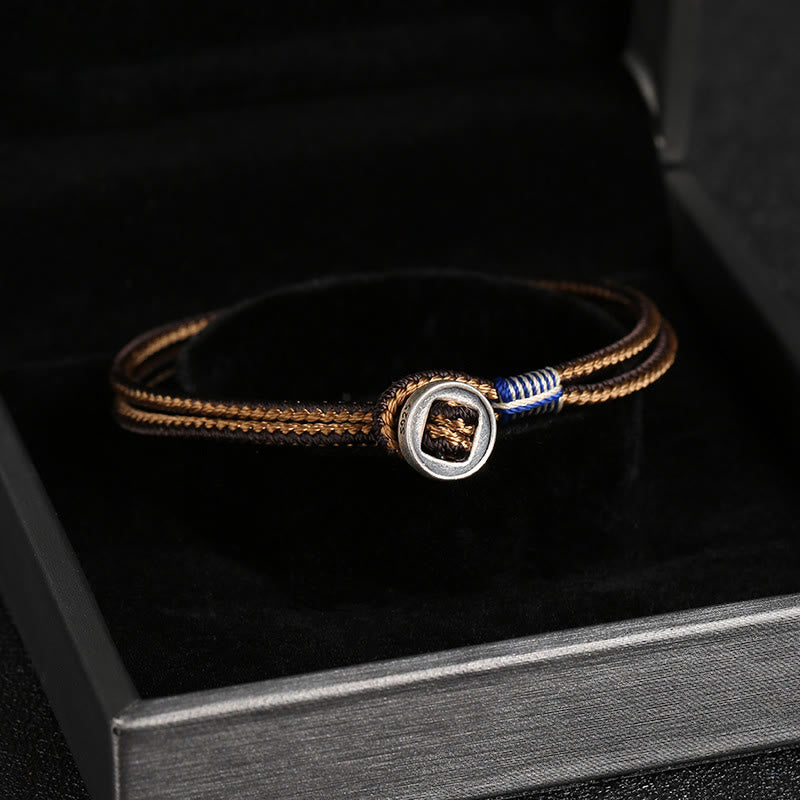Bracelet tressé de protection fait main en argent sterling 925