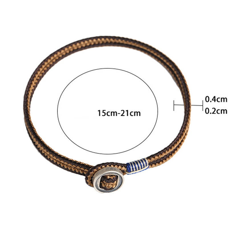Bracelet tressé de protection fait main en argent sterling 925