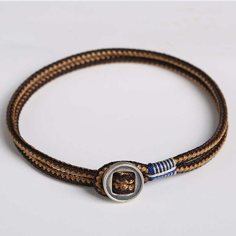 Bracelet tressé de protection fait main en argent sterling 925