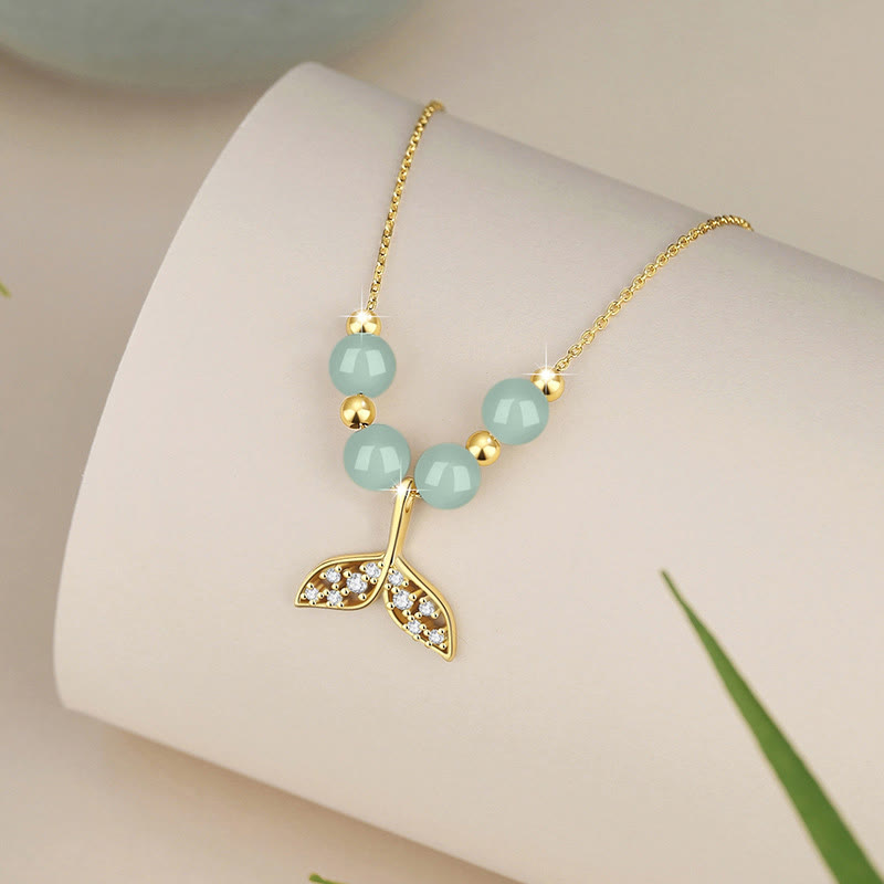 Collier porte-bonheur en argent sterling 925 et jade Hetian