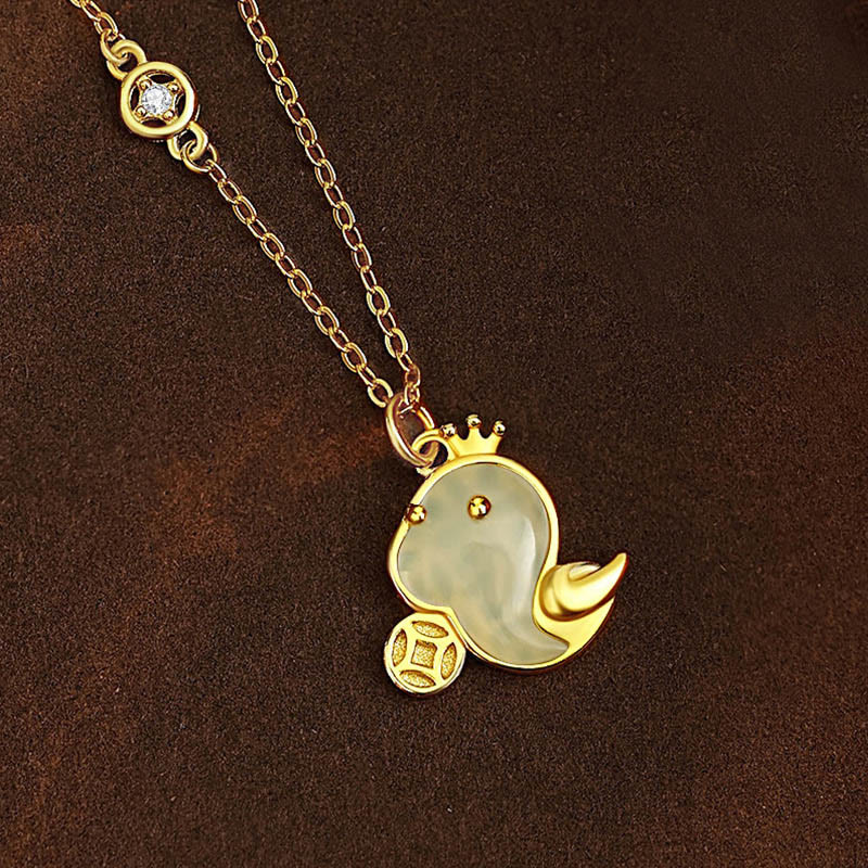 Collier pendentif serpent en argent sterling 925, jade Hetian et agate rouge