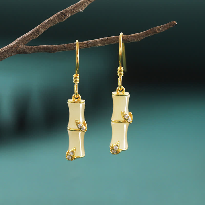 Boucles d'oreilles en argent sterling 925 et jade pour la prospérité et la protection