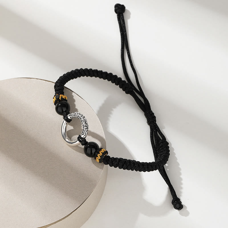 Bracelet spirituel en argent sterling 925 avec boucle de paix et nuages de bon augure