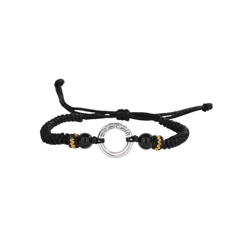 Bracelet spirituel en argent sterling 925 avec boucle de paix et nuages de bon augure
