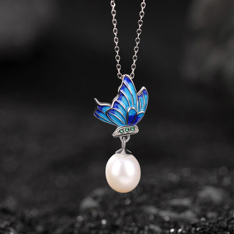 Ensemble de bijoux de guérison en argent sterling 925 avec perles et papillons