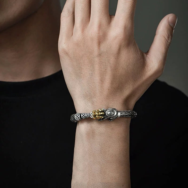 Bracelet PiXiu Wealth en argent sterling 925 avec pièces de cuivre 19 cm