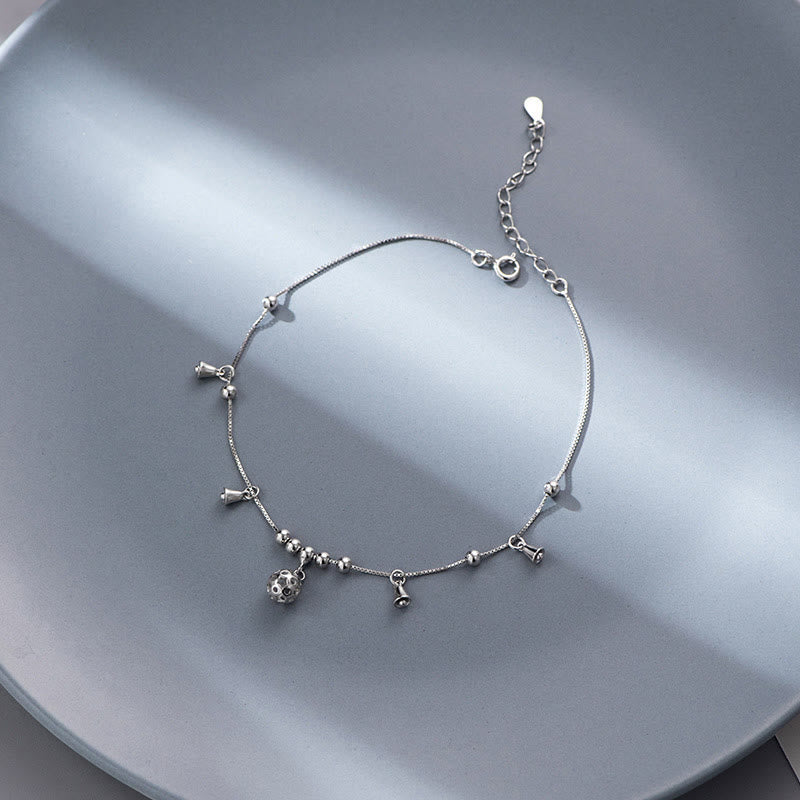 Bracelet de cheville cloche de protection en argent sterling 925